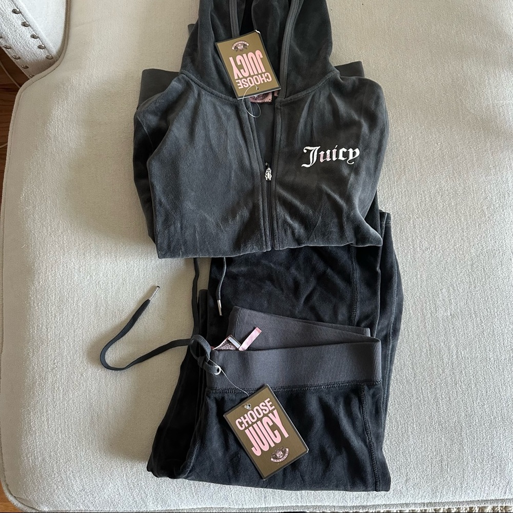 NWT Vintage juicy couture dark gray velour tracksuit